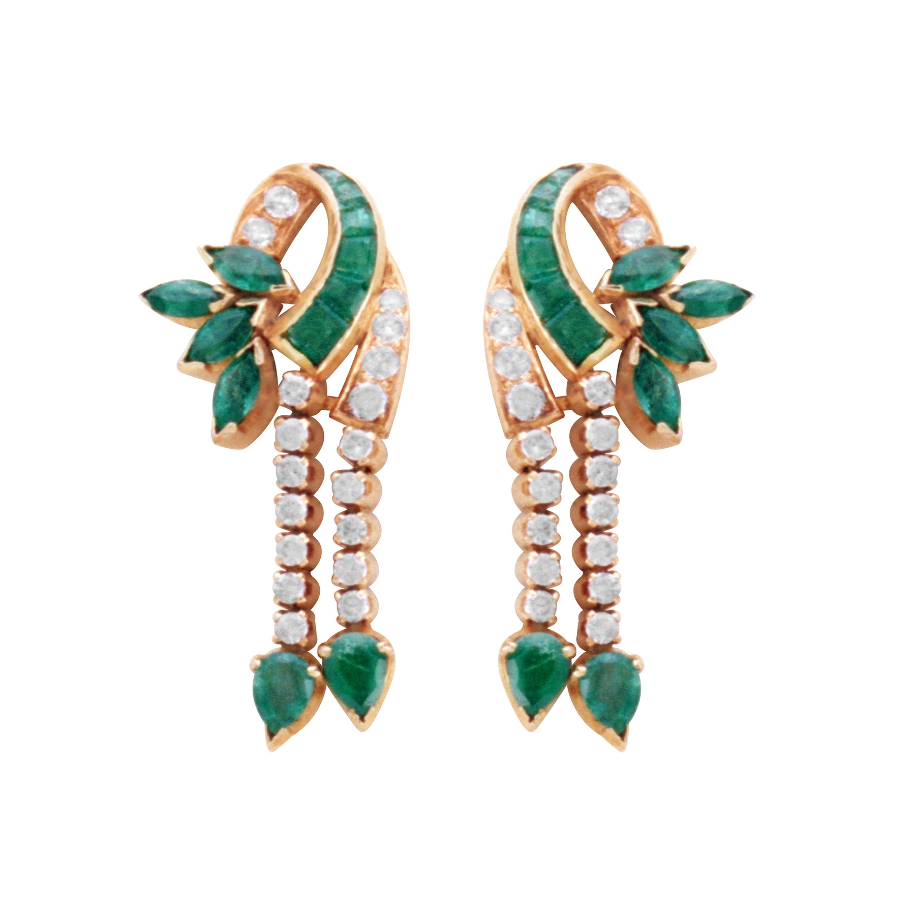 Emerald Diamond Earring